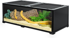 REPTIZOO 34 Gallon Glass Reptile Terrarium for Snakes, Geckos & More