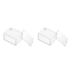2 Pieces Transparent Spider Terrarium Box Lizard Case for Reptile