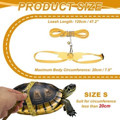 Tortoise Leash Harness with Bell Wings Leather Small Yellow