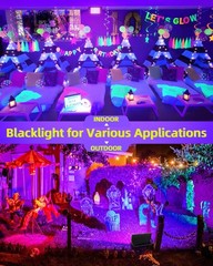 2 Pack 100W LED Black Light IP66 Waterproof, Outdoor 100W-2 Pack, Purple