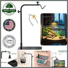 Adjustable Reptile Heat Lamp Stand 18″-32″ with Heavy Base for Terrarium Use