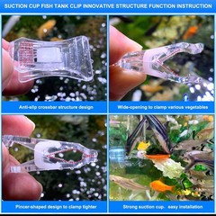 6pcs Aquarium Suction Cup Clips Seaweed Clip for Saltwater Fish Tank Veggie F…