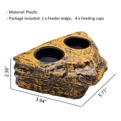 ®Magnetic Reptile Feeder Ledge with 4Pcs Cups Crested Gecko Feeding Bowls Rem…
