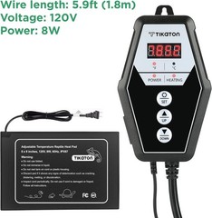 Digital Thermostat & Reptile Heating Pad for Tanks – Versatile 10-40gal Use