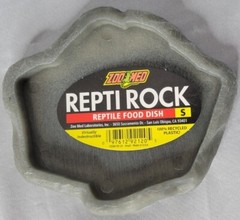 Zoo Med Repti Rock Reptile Food Dish Size Small 100% Recycled Plastic Grey