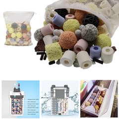 Aquarium Filter Media 15-in-1 Mineral Balls & Ceramic Rings – 1000g with Zipp…
