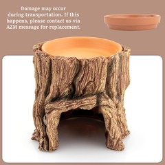 Reptile Hide Cave Resin – Moisture Keeping Reptile Shelter with Clay Water