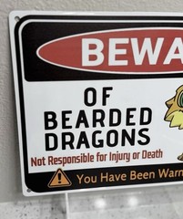 Beware Of Bearded Dragon Sign Reptile Dragons Tank Accessories Bearded Dragon…