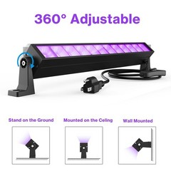 Atfoyer 40W LED Black Light Bar for Glow Party, Blacklight with Plug