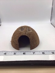 Reptile Small Rodent’s Hideout Natural Coconut Shell Hut Handmade