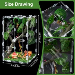 Jumping Spider Enclosure,6x6x10 in Spider Enclosure Easy Assembly with DIY Ju…