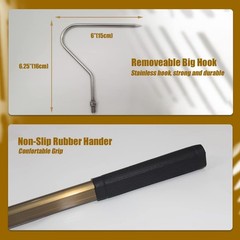 41.6″ Snake Hook Reptile Catcher Stick Tongs Rattlesnakes Grabber Pick-up Han…