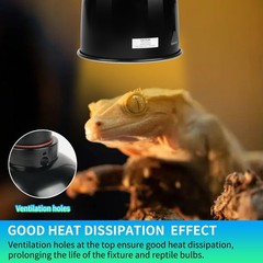 Reptile Light Fixture with Dimming Thermostat, 5.5 Inch Deep Dome Light Fixtu…