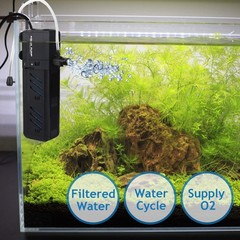 Submersible Aquarium Internal Filter 8W, Adjustable Fish Tank Filter with 200…
