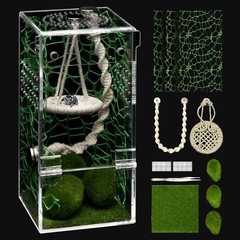 AZV Jumping Spider Enclosure Hammock Kit,Ventilation Praying Small, Green