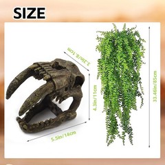 Resin Skull Habitat Hideout Cave Decor Reptile Hammock Lizard Lounger Bearded…