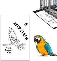 Bird Cage Liners, Bird Cage Paper Liners, 50Pcs Disposable Cage Liners, Pre-Cut