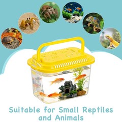 WCHOSOZH 10 Pcs Reptile Terrariums Carrier Cage with Lids, Plastic Fish Tank …