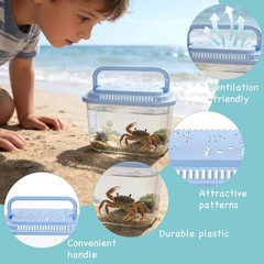 WCHOSOZH 10 Pcs Reptile Terrariums Carrier Cage with Lids, Plastic Fish Tank …