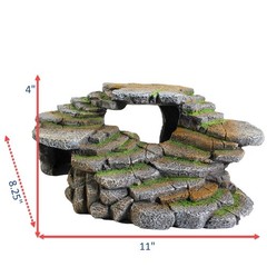 (REP183) Reptology Shale Scape Step Ledge & Cave Hideout – Decorative Resin f…