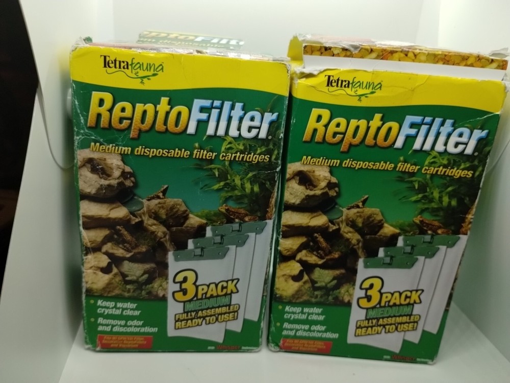 2 Boxes TetraFauna ReptoFilter Filter Cardridges 3 Pack Each Medium #A2