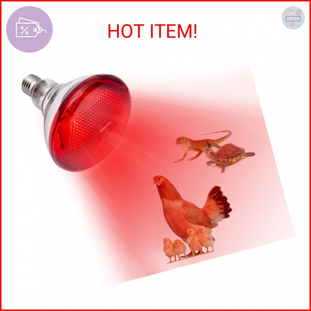 YEAOI Heat Lamp for Chickens Coop Brooder and Reptile Heat Bulb 150 Watt Infrare