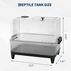 Acrylic Reptile Terrarium Tank Starter Kit Habitat w/ Heating Pad Geckos Lizard