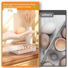 77L Deviled Egg Containers with Lid, (Set of 3), Plastic Egg Holder for Refri…