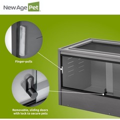 Wide Large Reptile Habitat Terrarium Tank with Sliding Glass Doors Mesh Top Easy