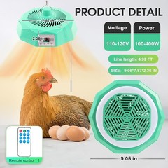 Cozy Coop Chicken Coop Heater, 100-400 Watt, Safe Radiant Space Heat w/ Control