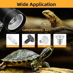 Reptile Heat Lamp with 360° Rotatable Clamp Basking Spot Light with 50W UVA U…