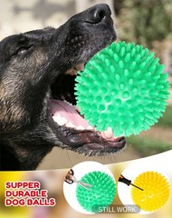 4 Pack 4.5” Heavy Duty Squeaky Dog for Medium Large Dogs, Spikey Dog Toys for…