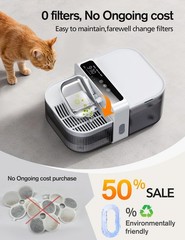 Chumajor 3.5L Wireless Cat Water Fountain with No Filters, 180-Day Battery & …
