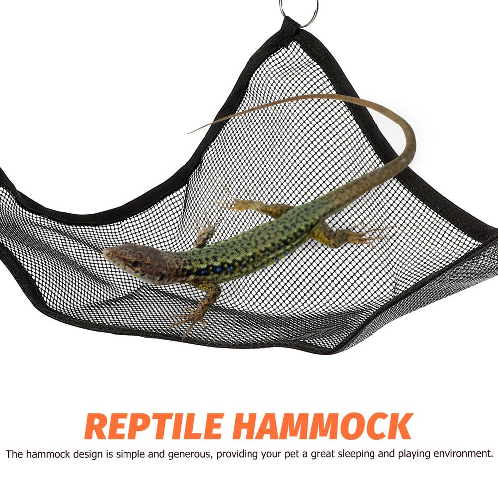 2Pcs Black Reptile Hammock Pet Swing Toy Durable for Lizards and Snakes