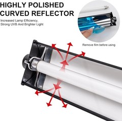 UVB Reptile Light Kit, 24W T5 Lamp Fixture and 5.0 UVB Tube Combo, Linear Lig…