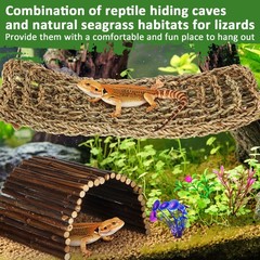 18 Pcs Bearded Dragon Tank Accessories Reptile Bridge Hammock Plants Bridge J…