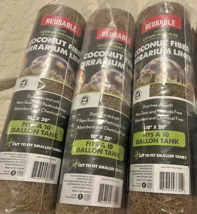 Lot Of 3 Komodo Reusable Coconut Fiber Terrarium Liner 10×20 For 10 Gallon Tank
