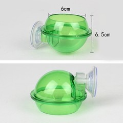 1Pcs Green ABS Durable Lizard Feeding Bowl with Suction Cup for Reptiles