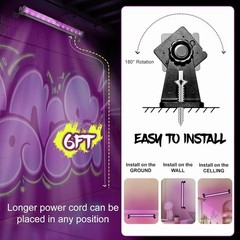 40W LED Black Light Bar UV Blacklight with Plug Switch Cord for Glow Party