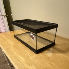 Glass Reptile Terrarium Tank w/ Mesh Screen Top Lid, Black Frame