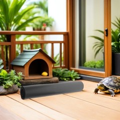 3Pcs Black Reptile Tank Carpet Eva Soft Flooring Washable Reusable Mat