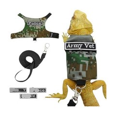 Bearded Dragon Harness Leash Set with Patch Adjustable Lizard Traction Rope E…