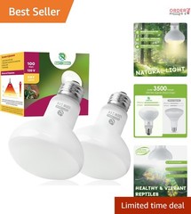 Reptile Heat Lamp Bulbs 100W Basking Spot Light for Reptile Amphibian Terrarium