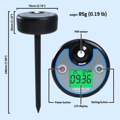 PAR Meter 2 in 1 PAR DLI Meter with Data Logging, Record and Export 5 Years o…