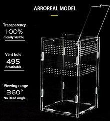 Reptile Terrarium Tank Acrylic Enclosure 4.7×4.7×8 Inch For Gecko Lizard