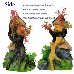 Hamiledyi 4PCS Aquarium Decoration, Fish Tank Artificial Resin Castle Ornamen…