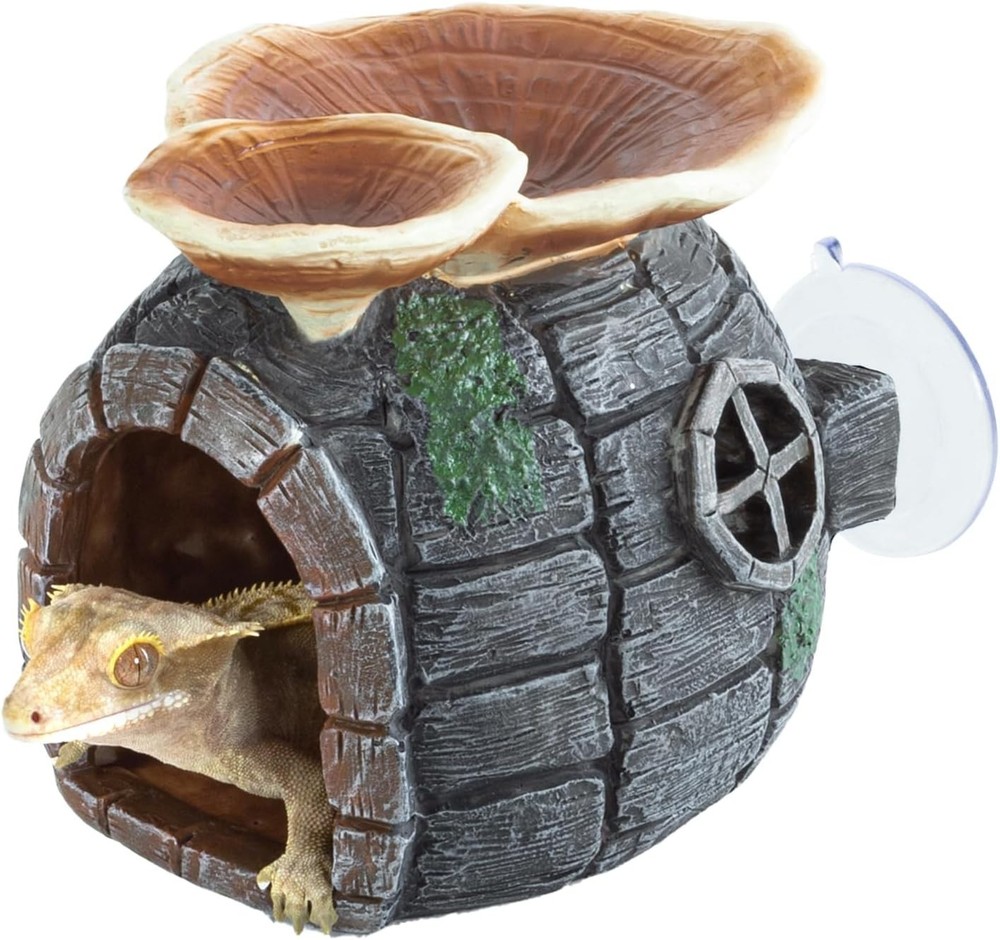 Reptile Hide – Multifunctional Hides with Suction Cup, Resin Caves for Gecko,…