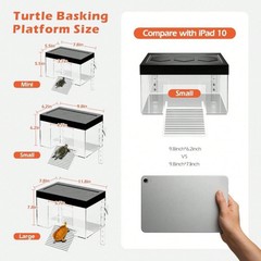 NEW Hanging Turtle Basking Platform, Above Tank Topper with Lid for Baby Turtles