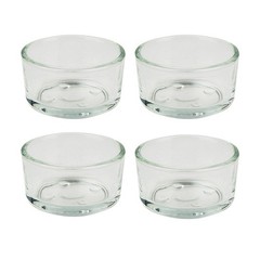 4Pcs Pet Reptile Feeder Glass Bowls Durable Transparent Food Water Cup