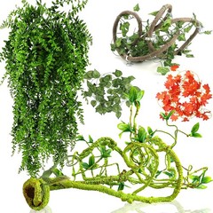 “Bearded Dragon Tank Accessories, Terrarium Plant Vines Reptile Hammock Lounge..